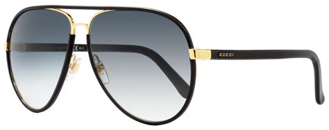 Gucci UZAJJ 2887/s 61mm Black Leather Frame Aviator 